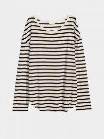 Лонгслив H&M модель 0599963_білий з чорним Фото