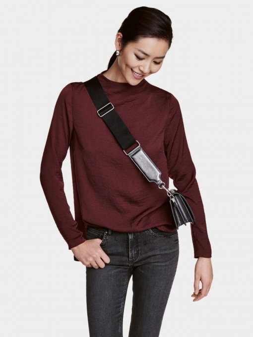 Блуза H&M модель 0420075_бордовий Фото