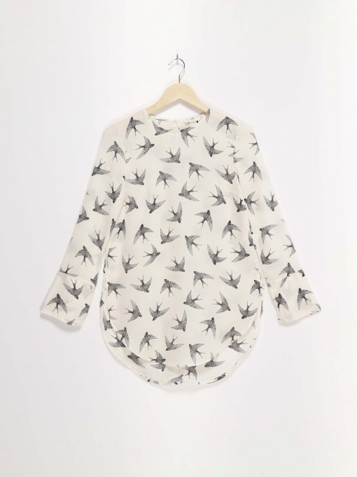 Блуза H&M модель 0421249_білий комб. Фото