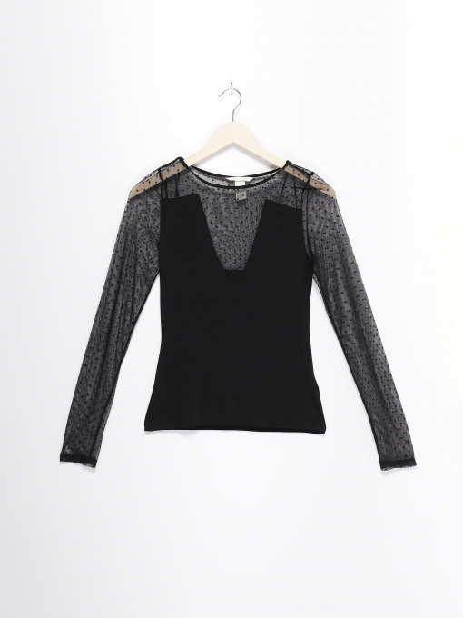 Лонгслив H&M модель 0422486_чорний Фото