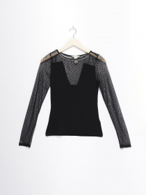 Лонгслив H&M модель 0422486_чорний Фото