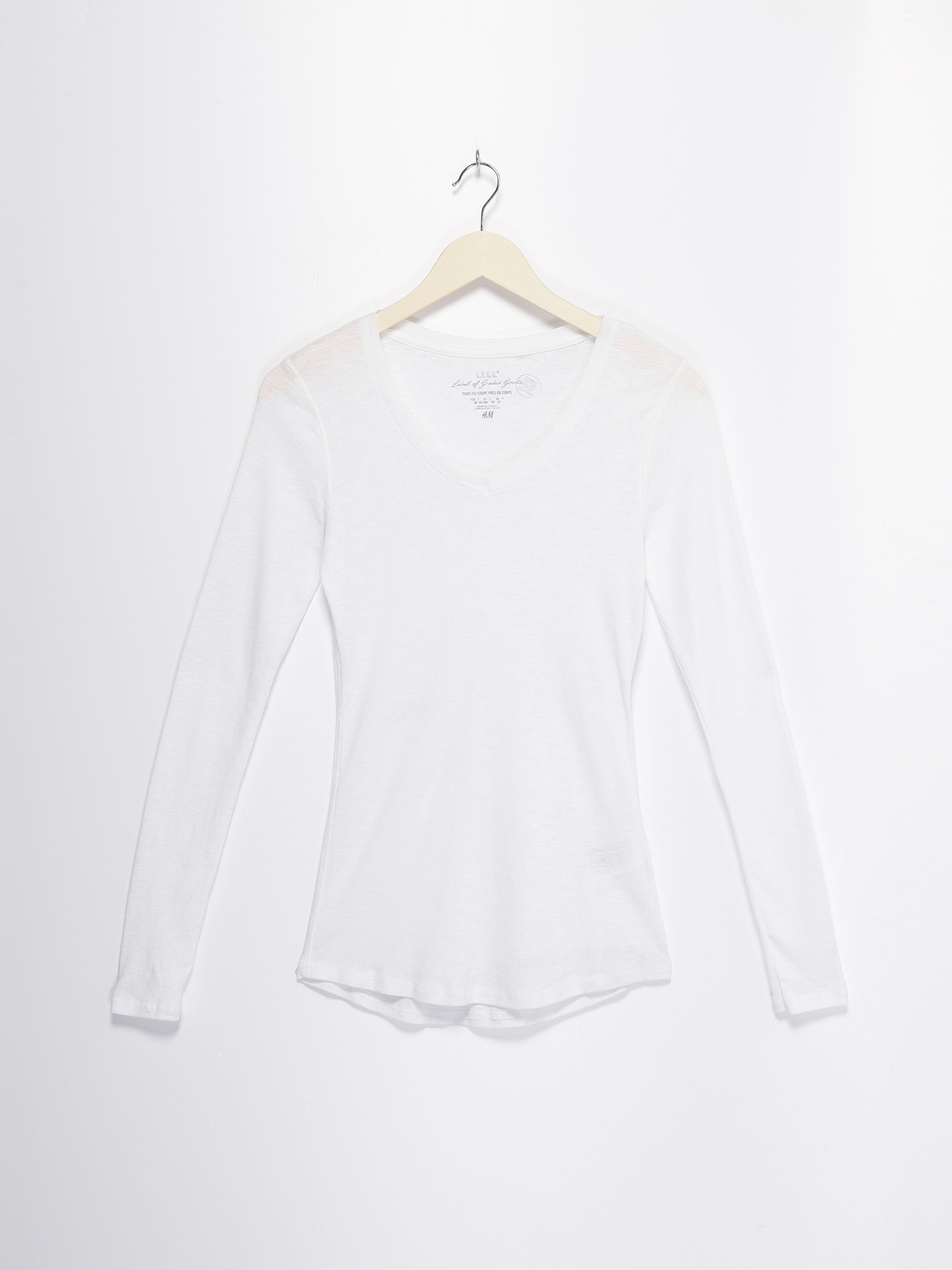 Лонгслив H&M модель 0424022_білий Фото