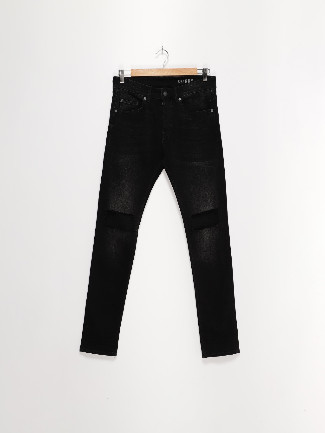 Прямые джинсы H&M модель 0424186_чорний Прямые джинсы H&M модель 0424186_чорний Фото