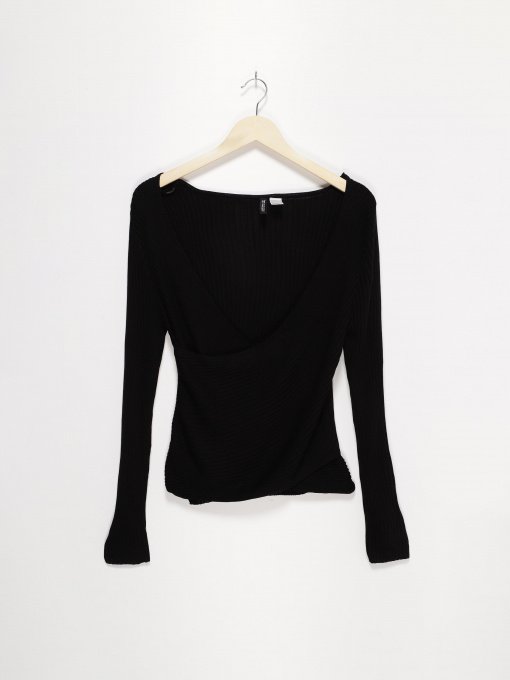 Лонгслів H&M модель 0425791_чорний Фото