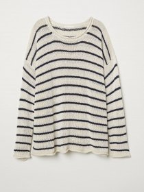 Джемпер H&M модель 0610274_молочний з чорним Фото