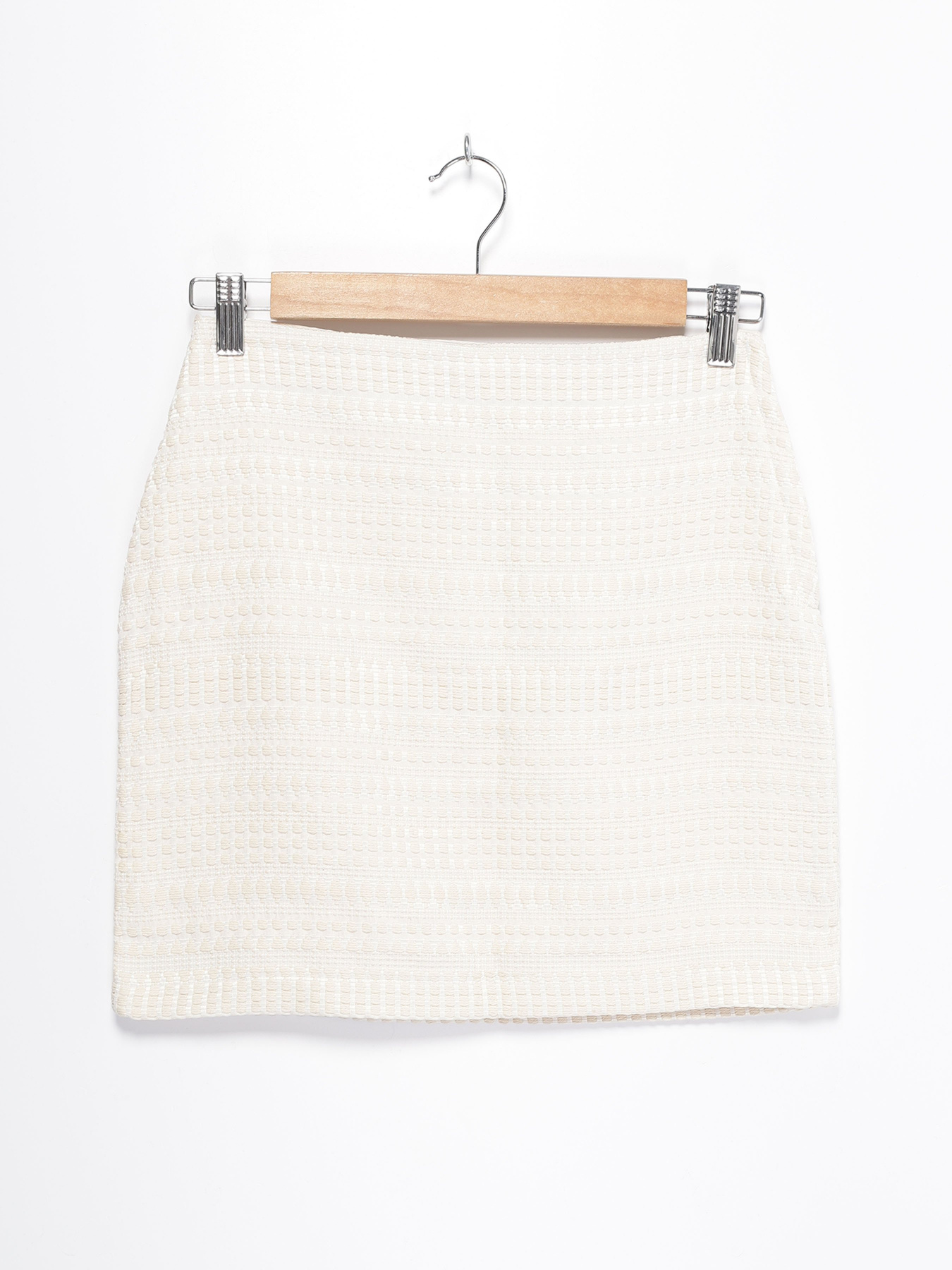 Юбка мини H&M модель 0426230_молочний Фото