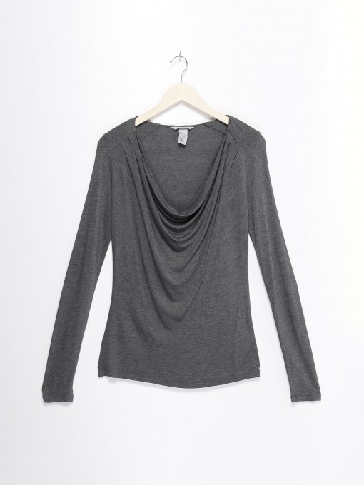 Лонгслів H&M модель 0427287_т.сірий Фото