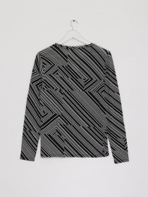 Лонгслив H&M модель 0610543_чорний комб. Фото