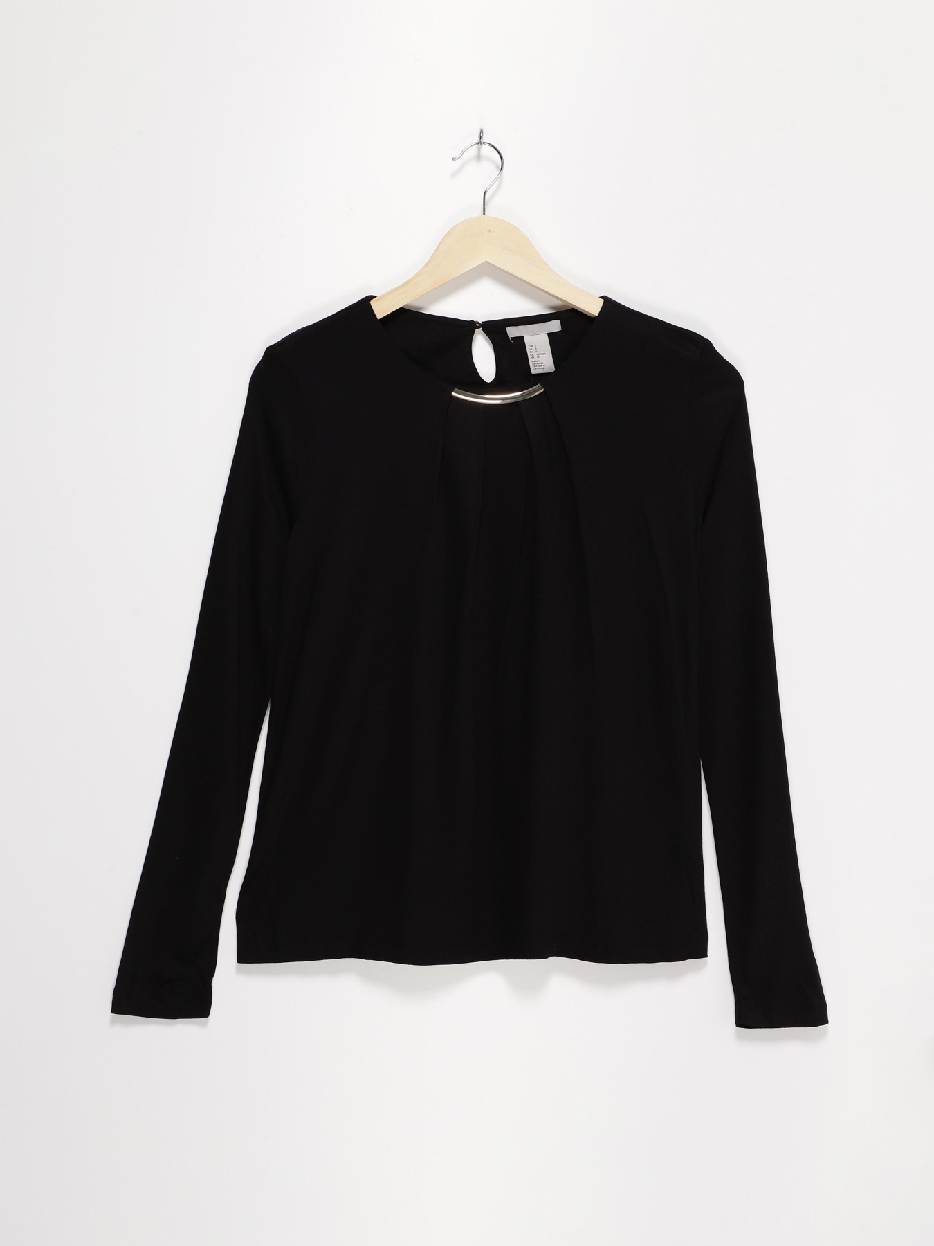 Лонгслив H&M модель 0437548_чорний Фото