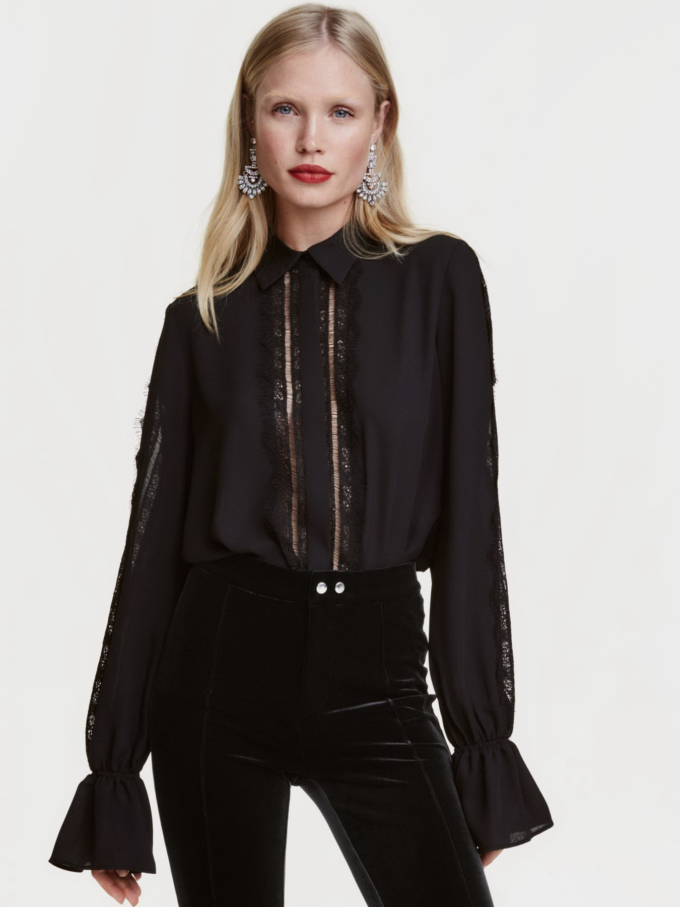 Блуза H&M модель 0437741_чорний Фото