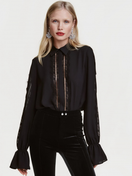 Блуза H&M модель 0437741_чорний Фото