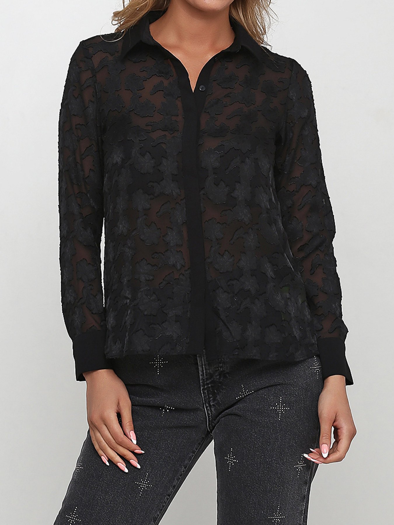 Блуза H&M модель 0438171_чорний Фото