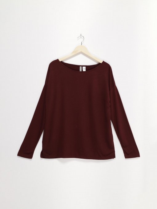 Лонгслів H&M модель 0438333_т.бордовий Фото