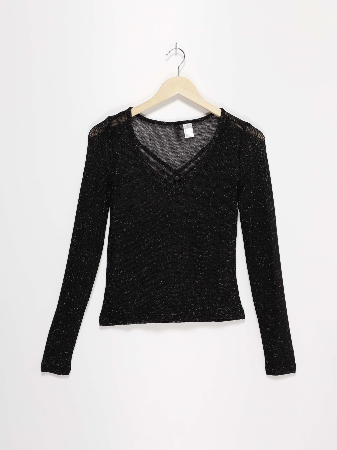 Лонгслив H&M модель 0440121_чорний Фото