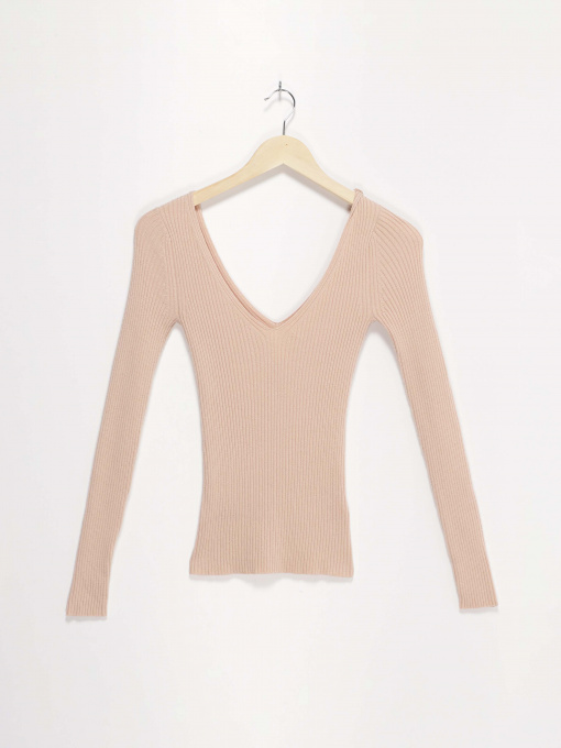 Лонгслів H&M модель 0442179_бежевий Фото