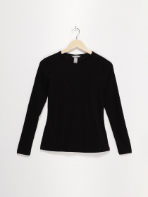 Лонгслив H&M модель 0444010_чорний Фото