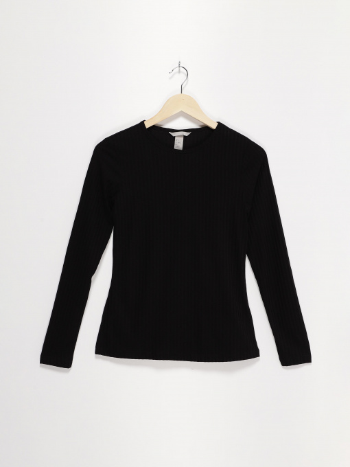 Лонгслів H&M модель 0444010_чорний Фото