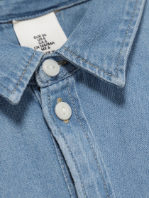 Рубашка повседневная H&M модель 0445885_синій Рубашка повседневная H&M модель 0445885_синій Фото