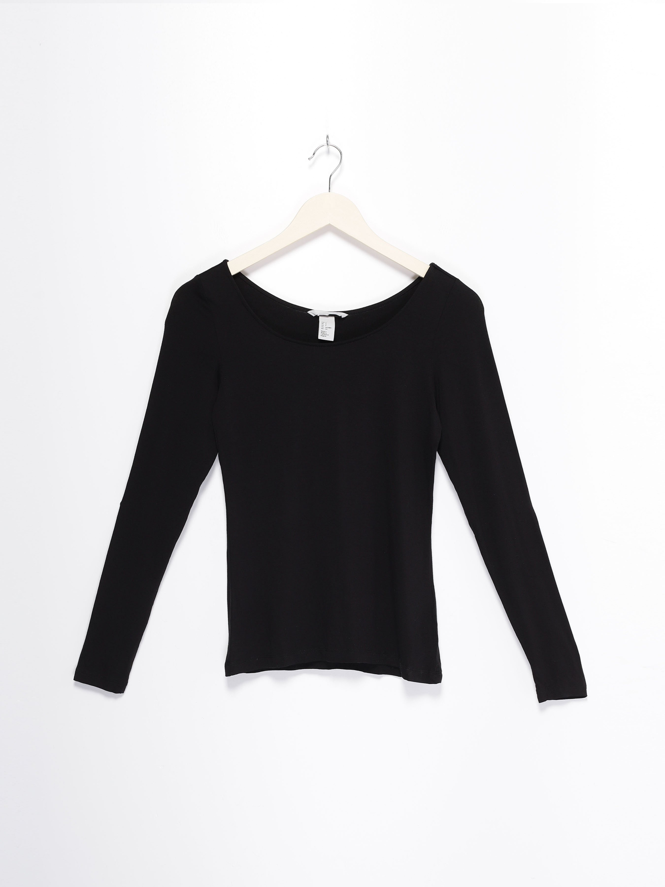 Лонгслив H&M модель 0449701_чорний Фото