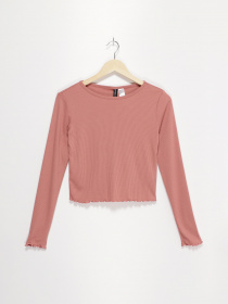 Лонгслив H&M модель 0456042_рожевий Фото