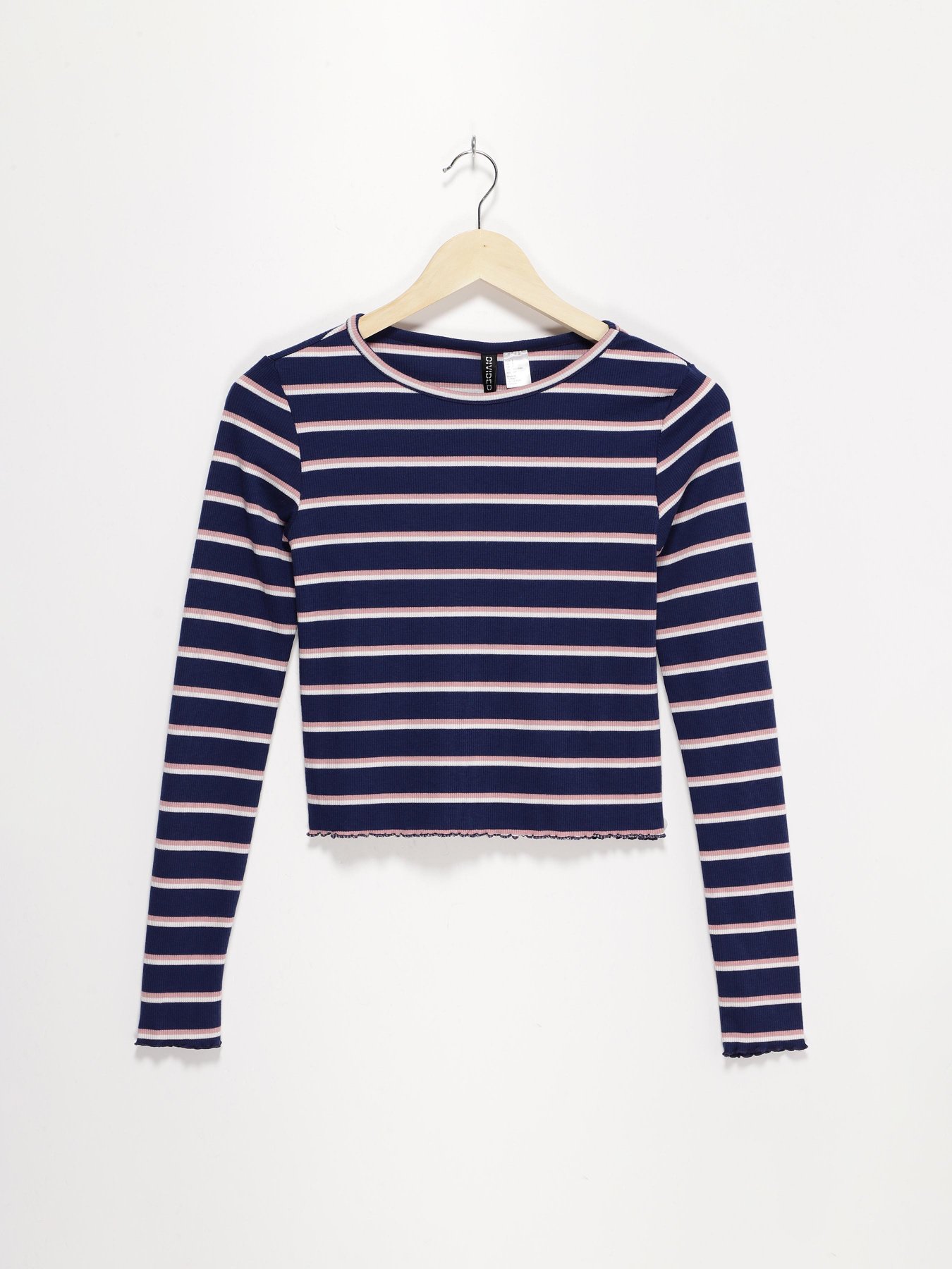 Лонгслив H&M модель 0456042_т.синій комб. Фото