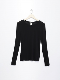 Лонгслив H&M модель 0458087_чорний Фото