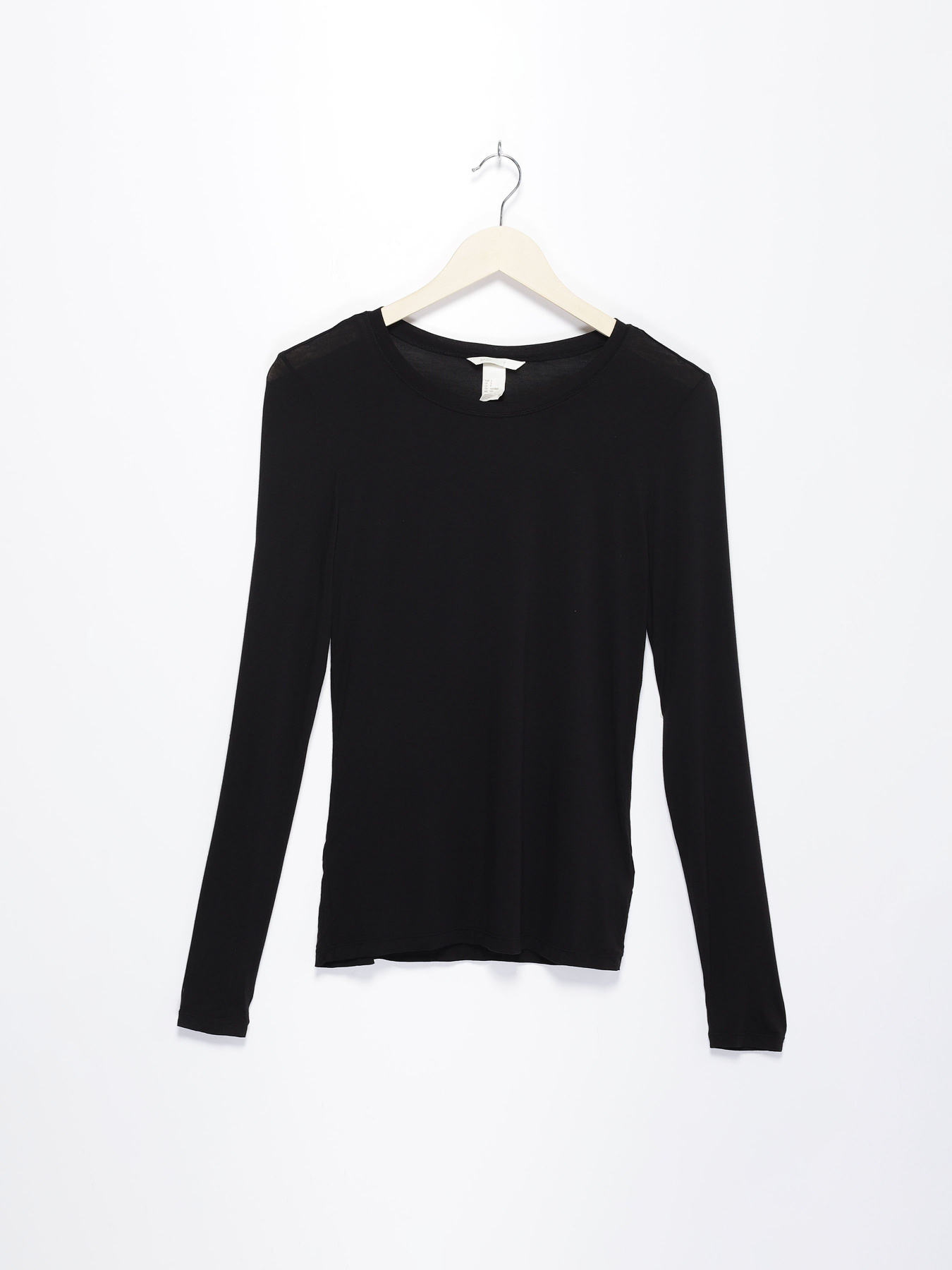 Лонгслив H&M модель 0458087_чорний Лонгслив H&M модель 0458087_чорний Фото