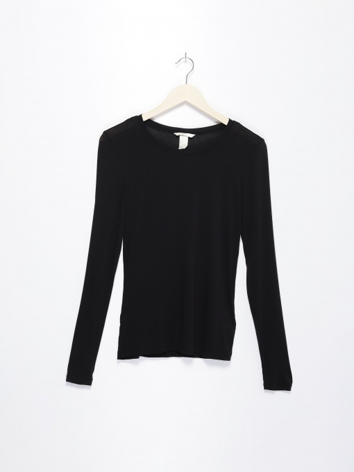 Лонгслив H&M модель 0458087_чорний Фото