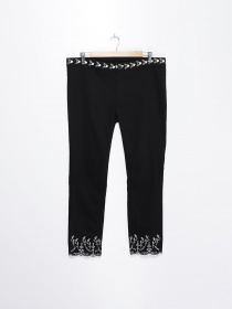 Брюки повседневные H&M модель 0476558_чорний з білим Фото