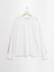 Лонгслив H&M модель 0478832_білий з червоним Фото