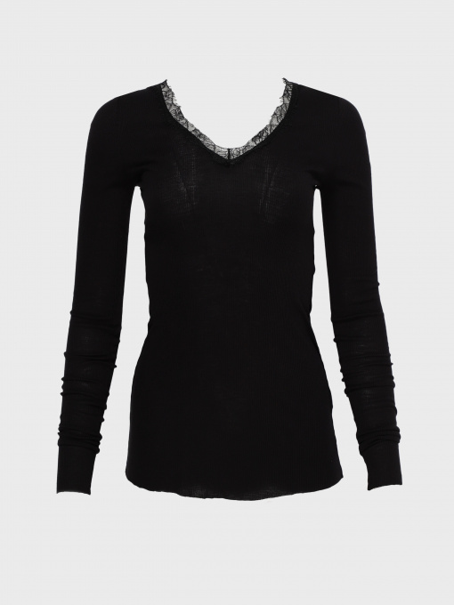 Лонгслів H&M модель 0480346_чорний Фото