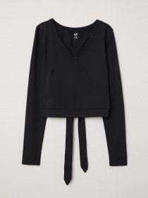 Лонгслив H&M модель 0647751_чорний Фото