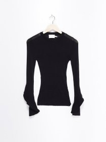 Лонгслив H&M модель 0486830_чорний Фото