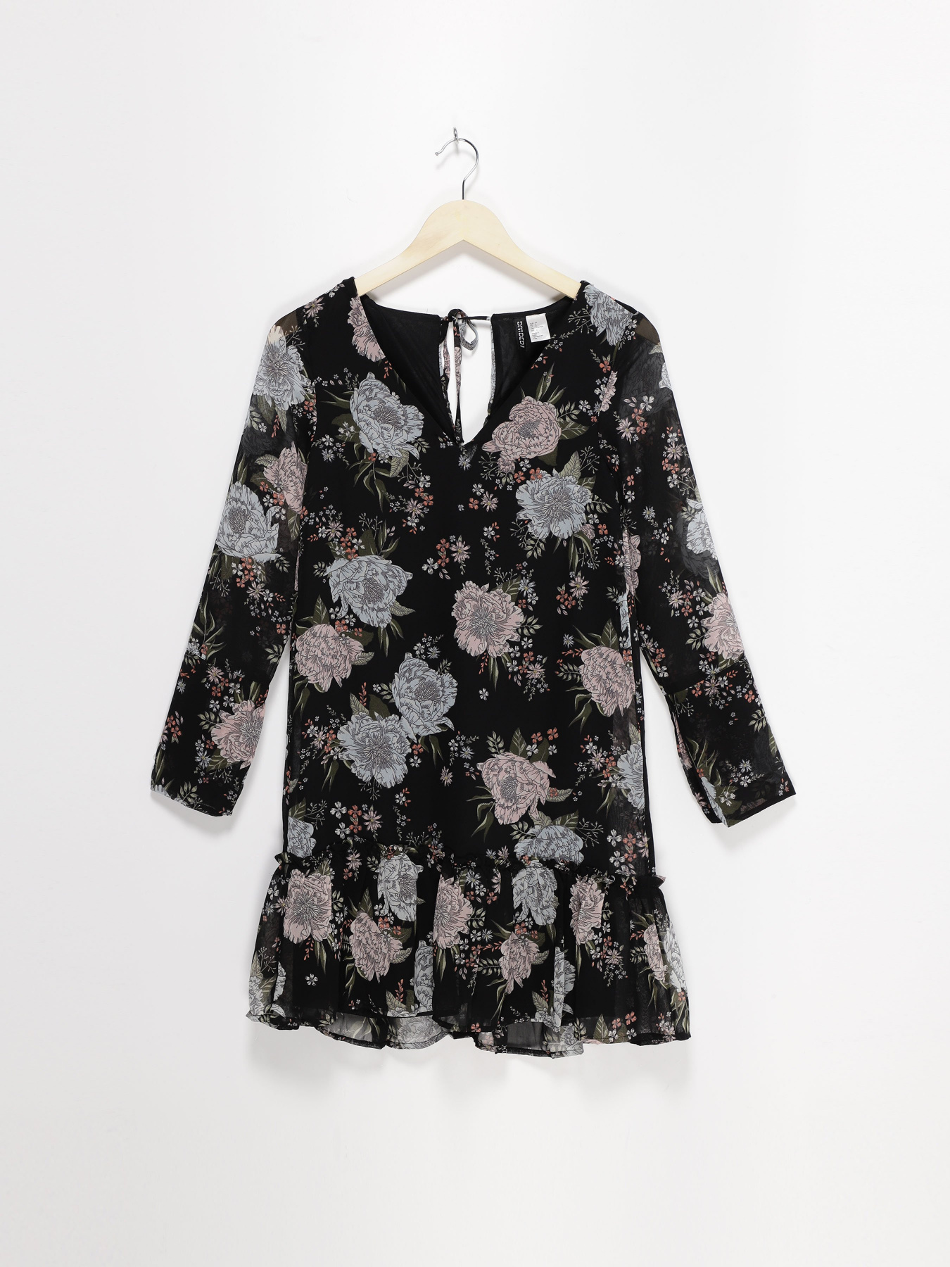 Платье мини H&M модель 0489119_чорний комб. Фото