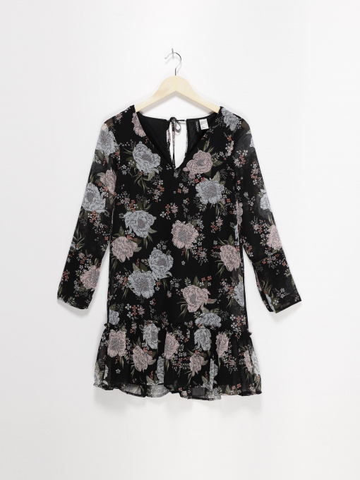 Платье мини H&M модель 0489119_чорний комб. Фото