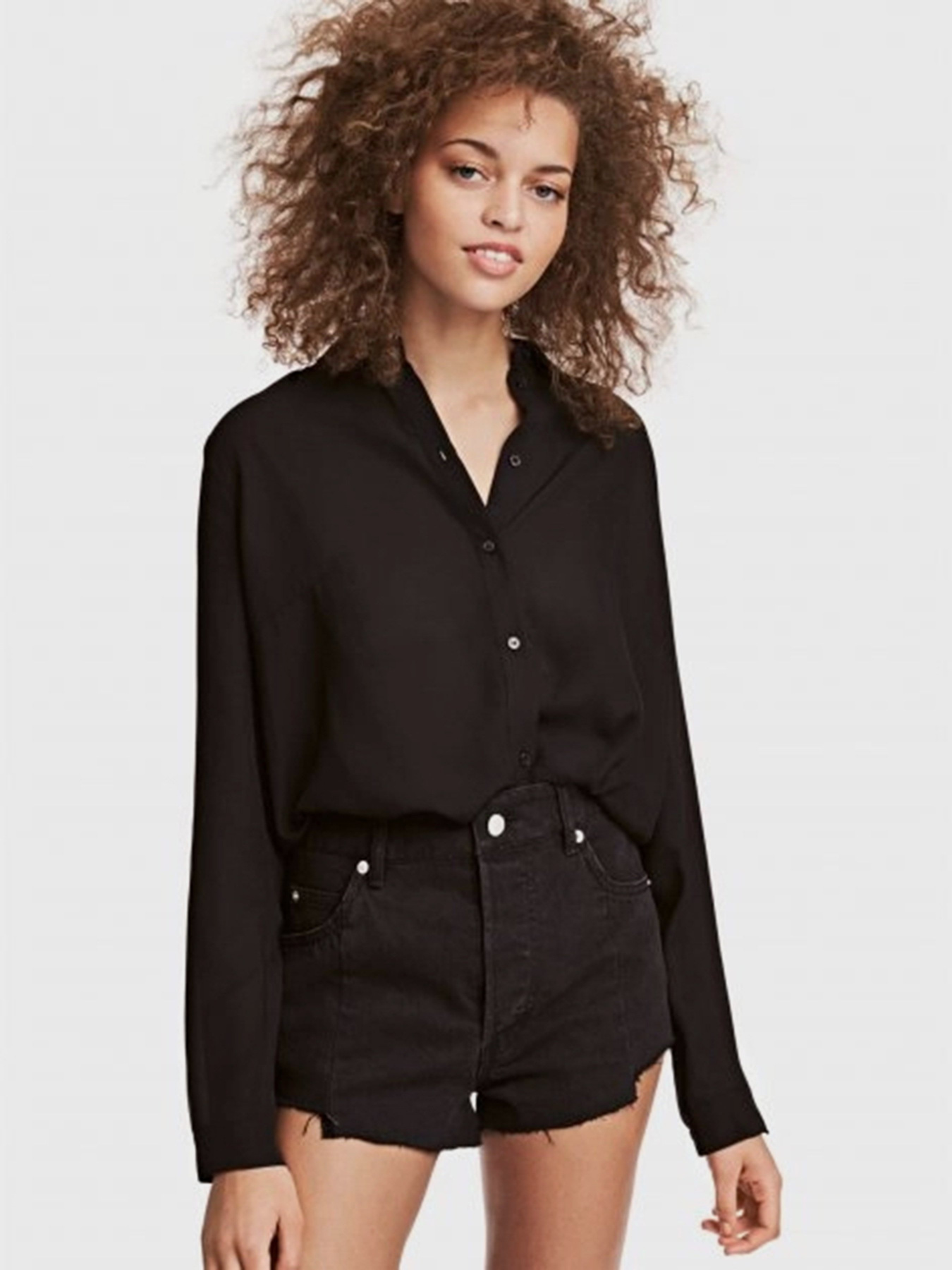 Блуза H&M модель 0502434_чорний Фото