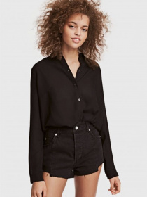 Блуза H&M модель 0502434_чорний Фото