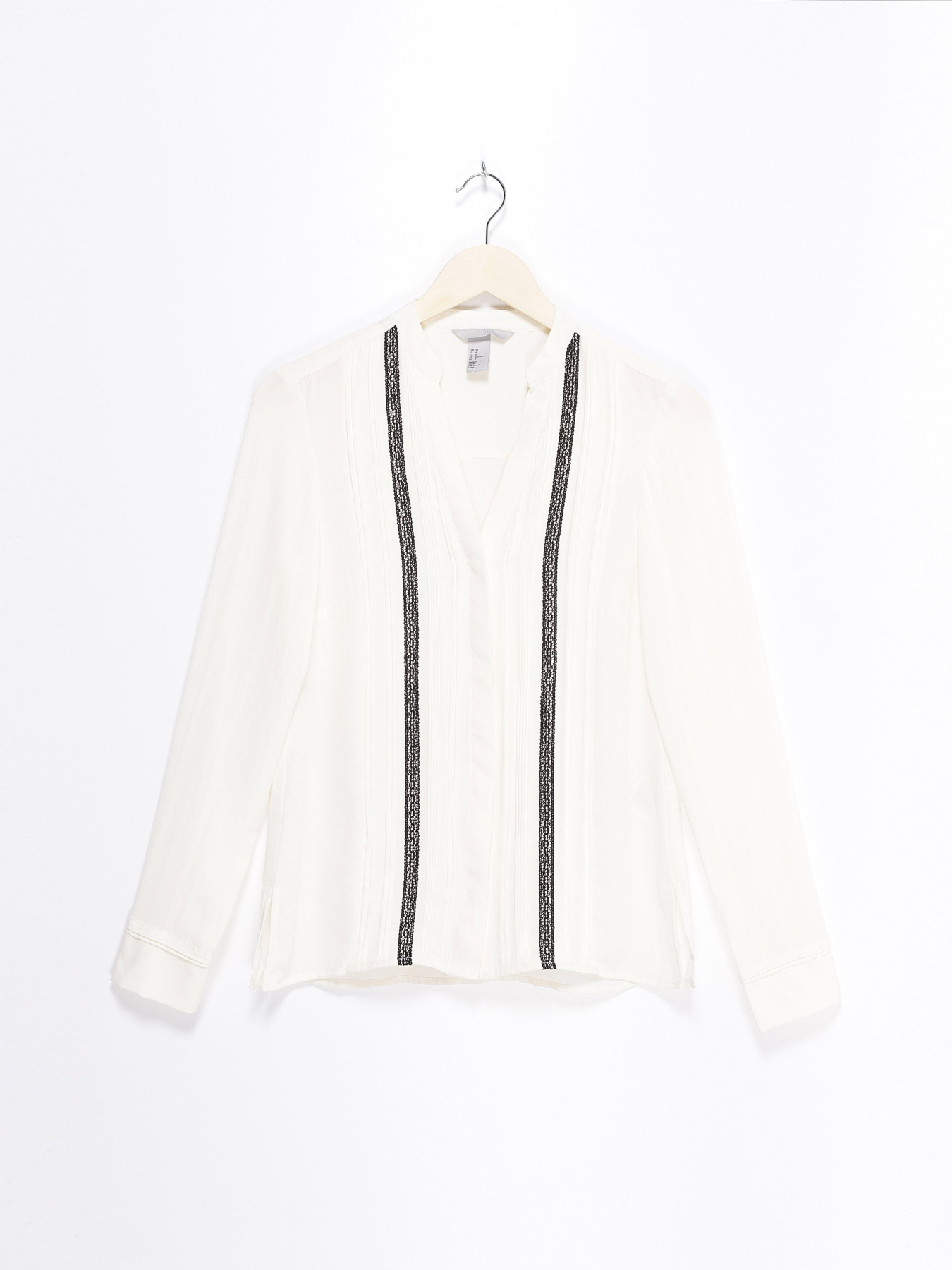 Блуза H&M модель 0502656_молочний з чорним Фото