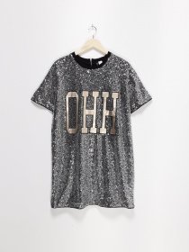 Платье-футболка H&M модель 0550991_срібний комб. Фото