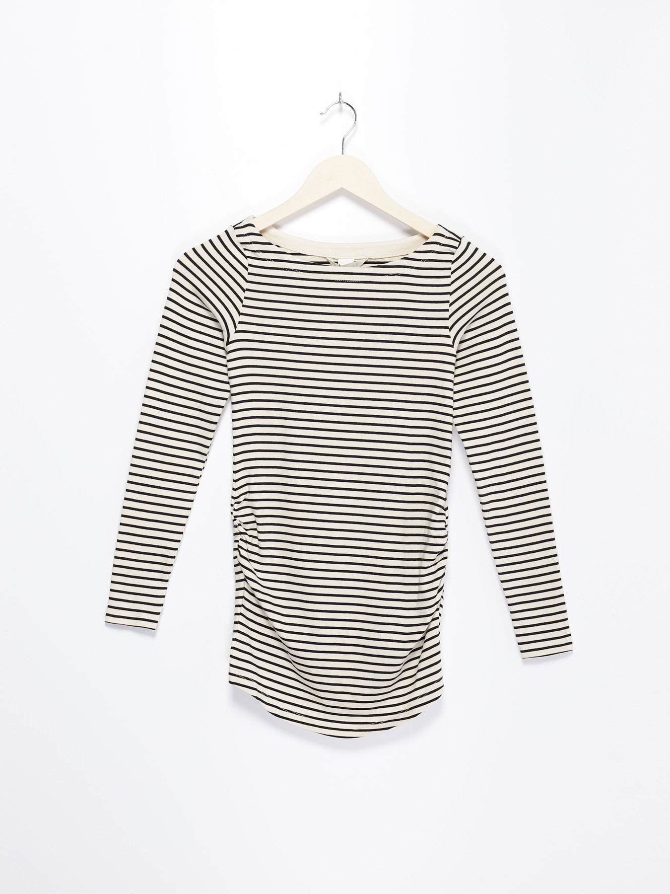 Лонгслив H&M модель 0552857_молочний з чорним Фото