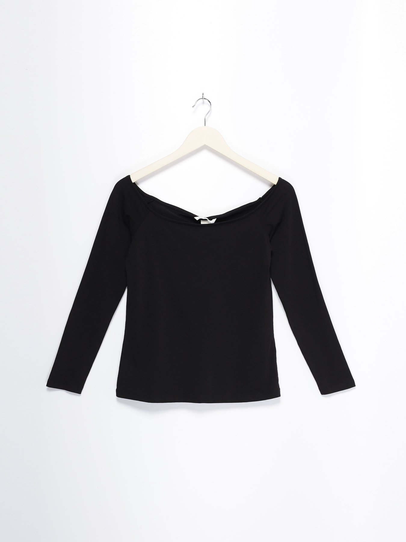 Лонгслів H&M модель 0561343_чорний Фото