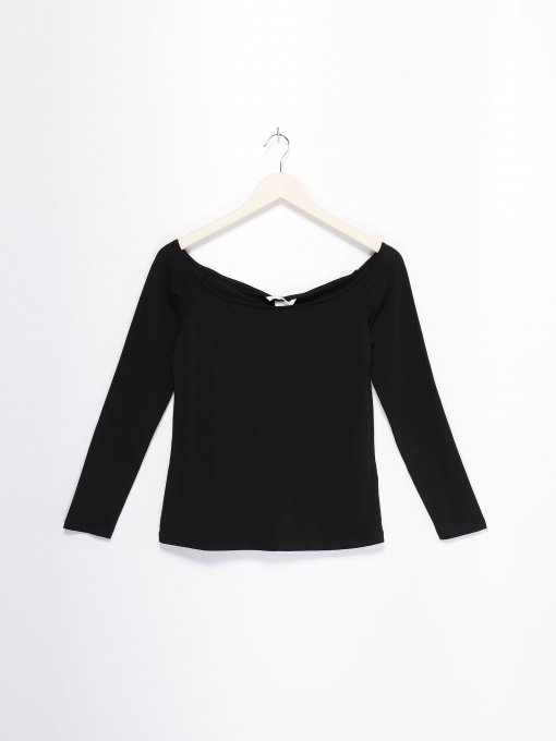 Лонгслив H&M модель 0561343_чорний Фото