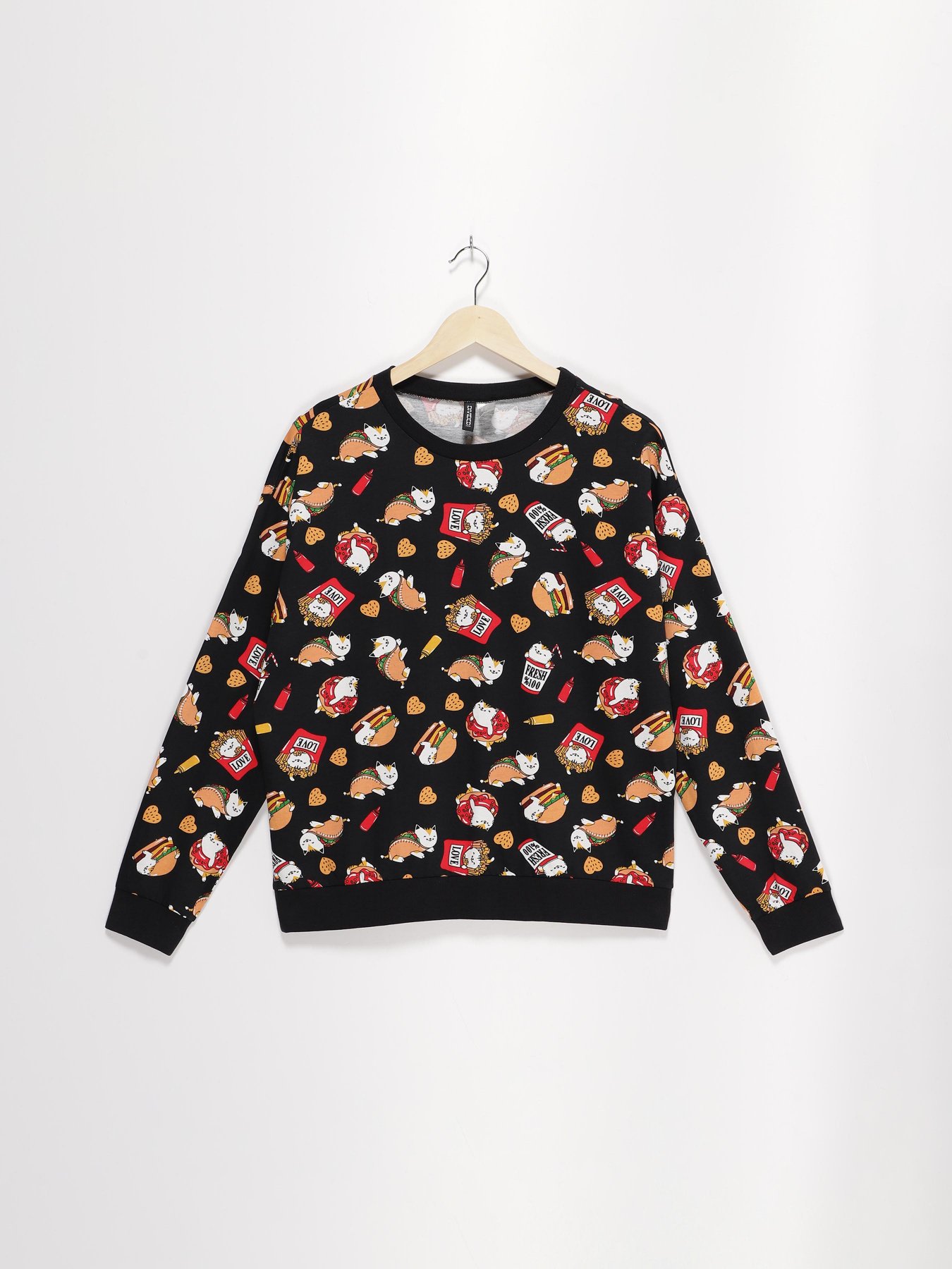 Свитшот H&M модель 0570474_чорний комб. Фото