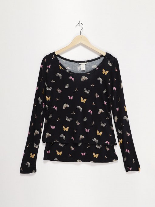 Лонгслив H&M модель 0571052_т.синій комб. Фото