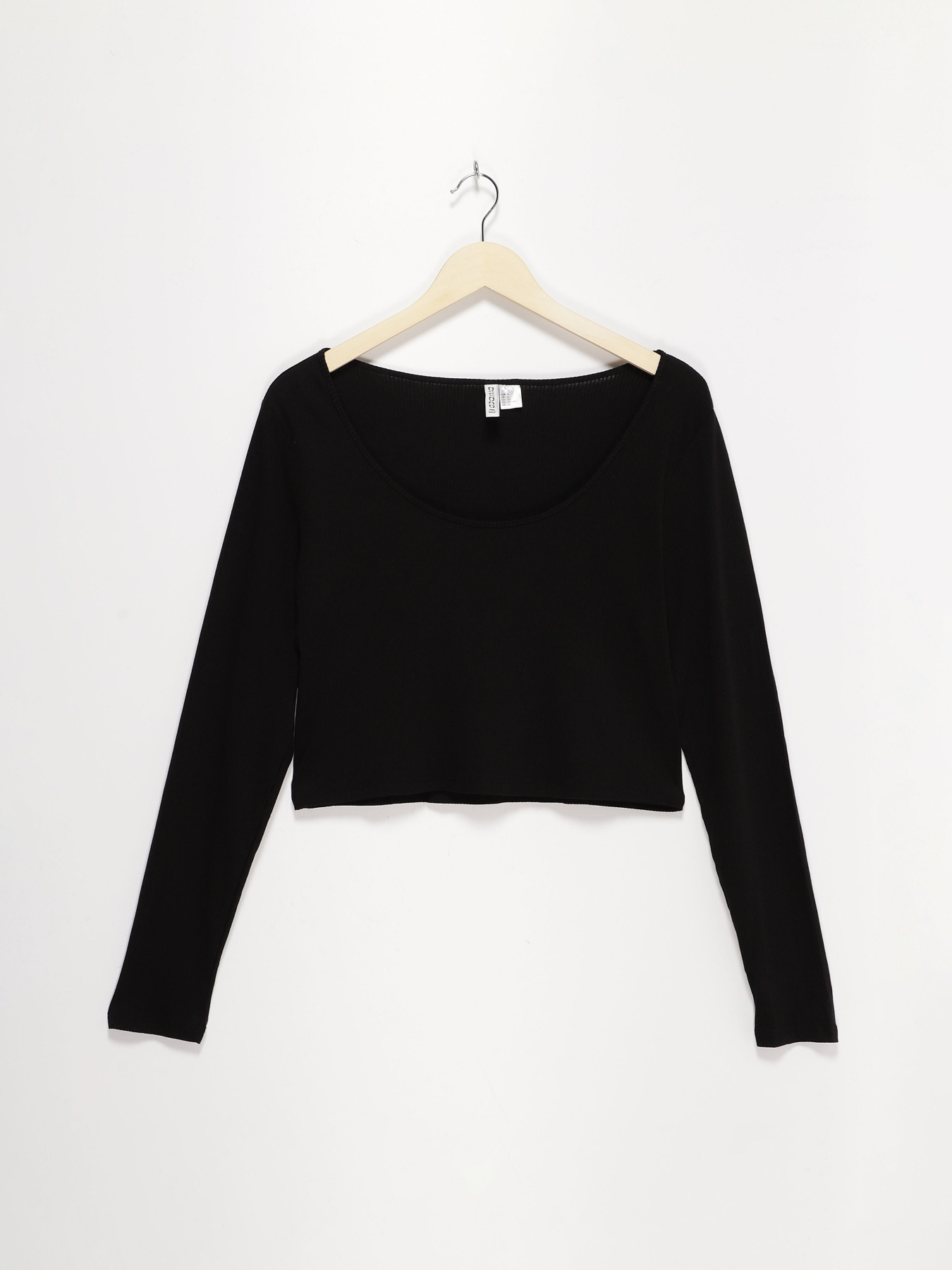 Лонгслив H&M модель 0572480_чорний Фото