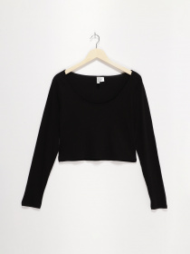 Лонгслив H&M модель 0572480_чорний Фото