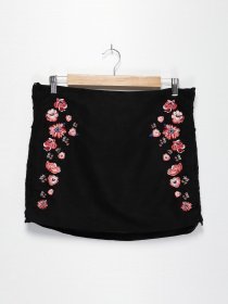 Юбка мини H&M модель 0576416_чорний комб. Фото