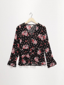 Блуза H&M модель 0579535_чорний комб. Фото