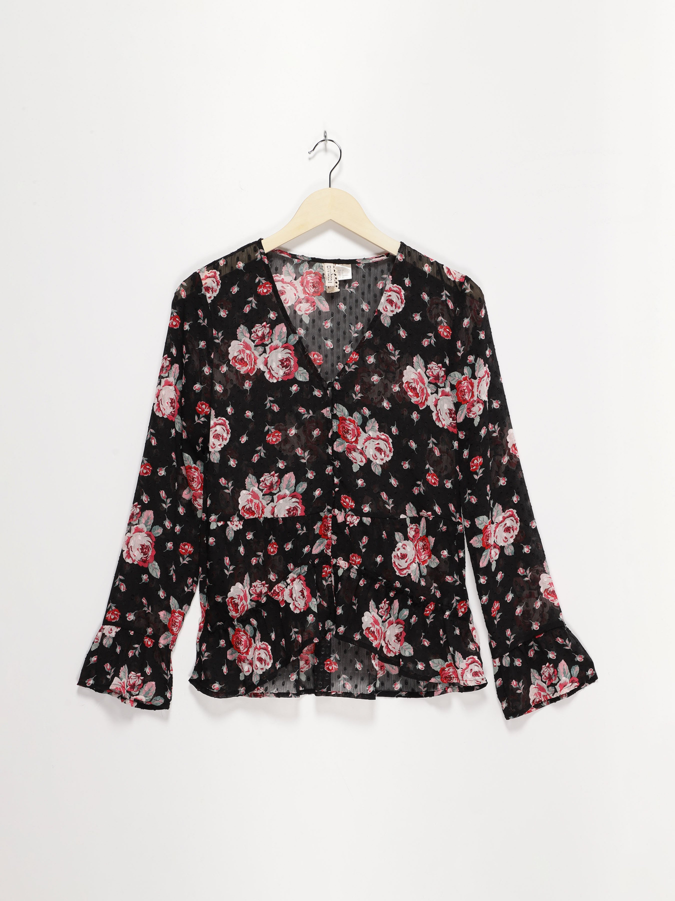 Блуза H&M модель 0579535_чорний комб. Фото