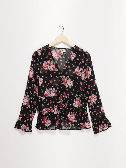 Блуза H&M модель 0579535_чорний комб. Фото